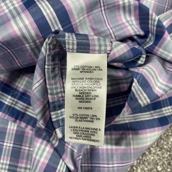 Vineyard Vines Button Down Shirt Mens Large On the Go Performance Plaid Brrr - Picture 5 of 14